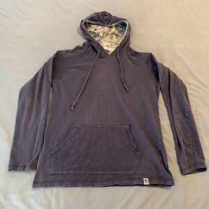 Free Planet Hoodie Mens‎ Large Blue Lightweight Pullover Kangaroo Pocket Cotton
